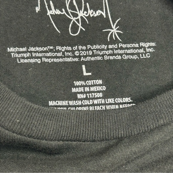 Michael Jackson Mens T-Shirt Graphic Logo King of Pop Black Size Large - Picture 5 of 7